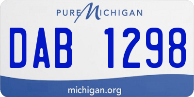 MI license plate DAB1298