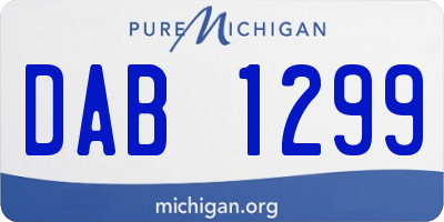 MI license plate DAB1299