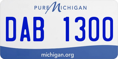 MI license plate DAB1300
