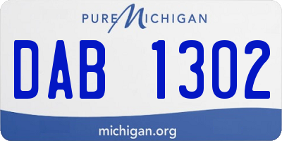 MI license plate DAB1302