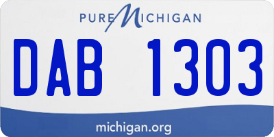 MI license plate DAB1303