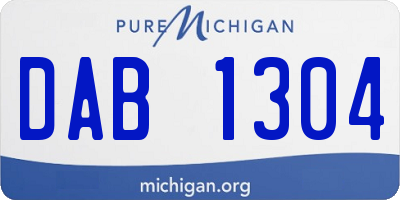MI license plate DAB1304