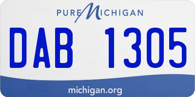 MI license plate DAB1305