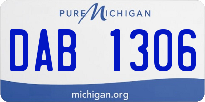 MI license plate DAB1306