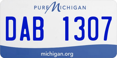 MI license plate DAB1307