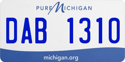 MI license plate DAB1310