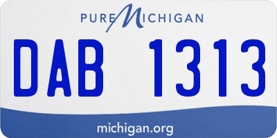 MI license plate DAB1313