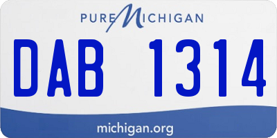 MI license plate DAB1314