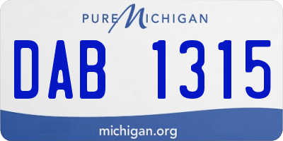 MI license plate DAB1315