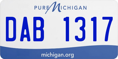MI license plate DAB1317