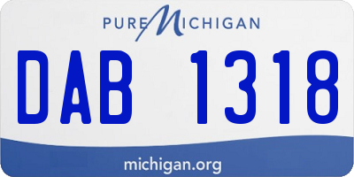 MI license plate DAB1318
