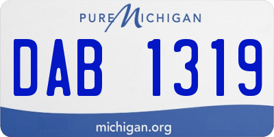 MI license plate DAB1319