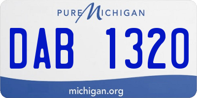 MI license plate DAB1320