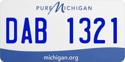 MI license plate DAB1321