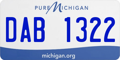 MI license plate DAB1322