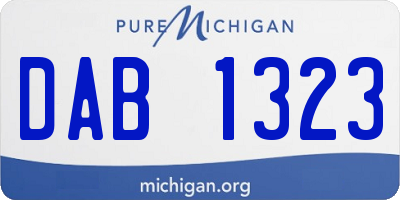 MI license plate DAB1323