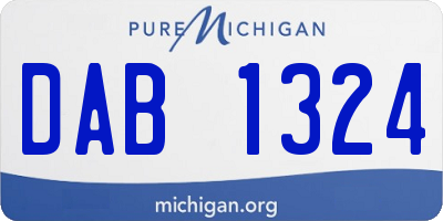 MI license plate DAB1324