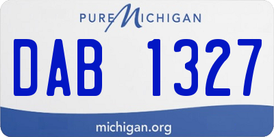 MI license plate DAB1327