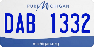 MI license plate DAB1332