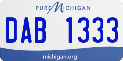 MI license plate DAB1333