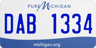 MI license plate DAB1334