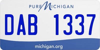 MI license plate DAB1337