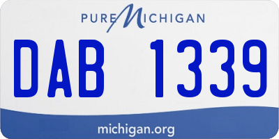 MI license plate DAB1339