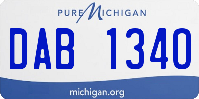 MI license plate DAB1340