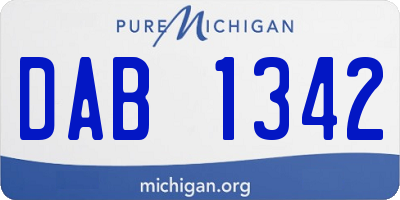 MI license plate DAB1342