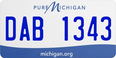 MI license plate DAB1343