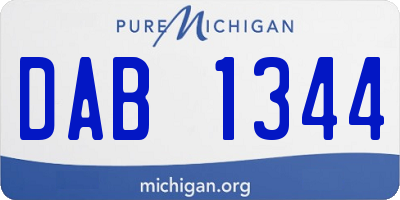 MI license plate DAB1344