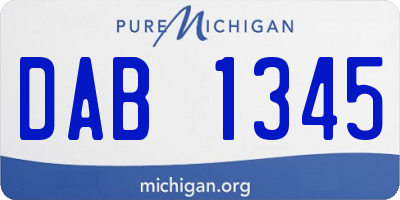 MI license plate DAB1345