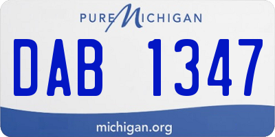 MI license plate DAB1347