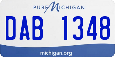 MI license plate DAB1348