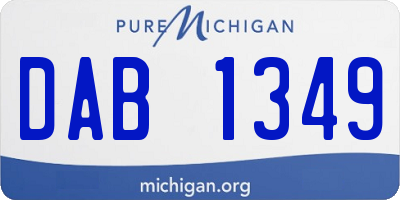 MI license plate DAB1349