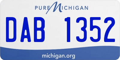 MI license plate DAB1352