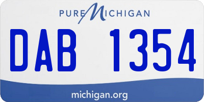 MI license plate DAB1354