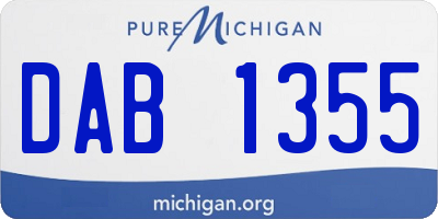 MI license plate DAB1355