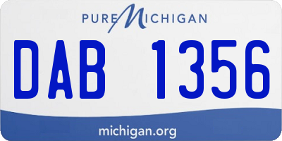 MI license plate DAB1356