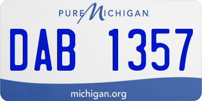 MI license plate DAB1357