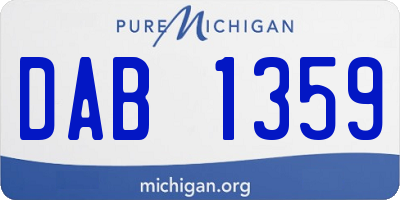 MI license plate DAB1359