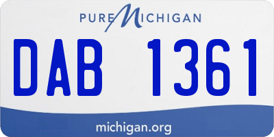 MI license plate DAB1361