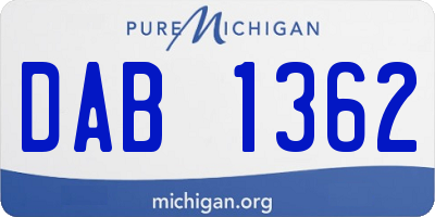 MI license plate DAB1362