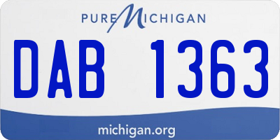 MI license plate DAB1363
