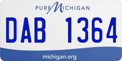 MI license plate DAB1364