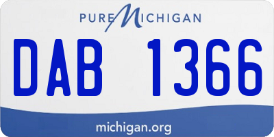 MI license plate DAB1366