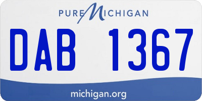 MI license plate DAB1367