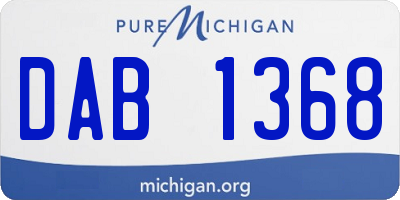 MI license plate DAB1368