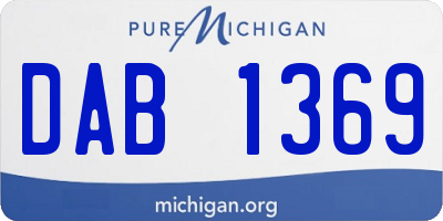 MI license plate DAB1369
