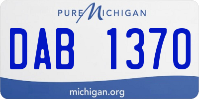 MI license plate DAB1370